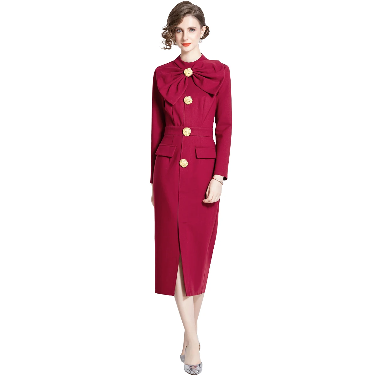 98-1613- Woman Clothes Manufacturer Wholesale Fashion Inspiration Elegant Vintage Lady Floral Evening Casual Dresses
