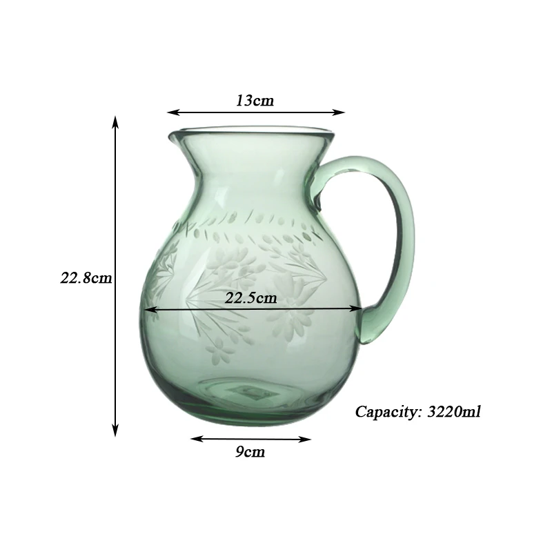Wholesale Glass Water Pitcher Sets Tea Juice Jug Set Gift Cup Tumbler Wine Goblet Drinking Glasses