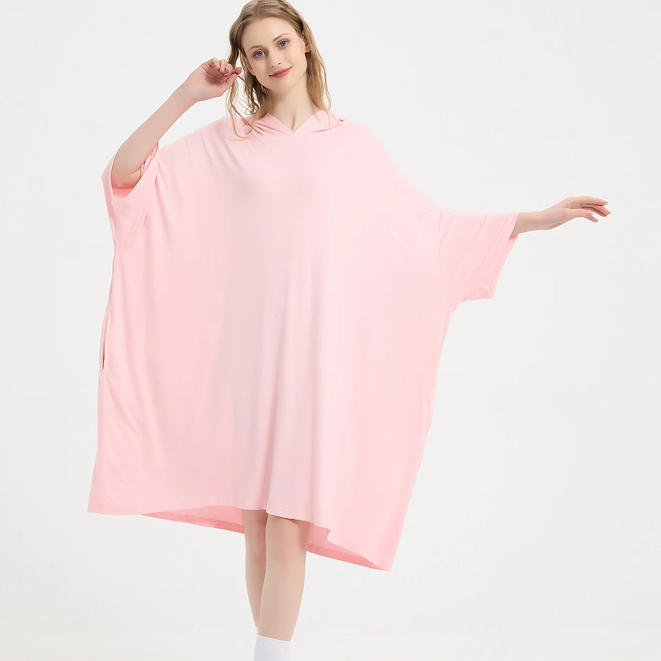 Nightgowns Short Sleeve Nightshirts Cartoon Printed Sleepwear Soft Sleep Shirts Casual Big Size Hood Sleep Dress for Women