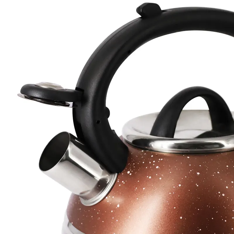 Factory 3L fast Boiling Whistling Tea Kettle food grade Water boiler Stainless Steel Teapot for Stove Top Brown