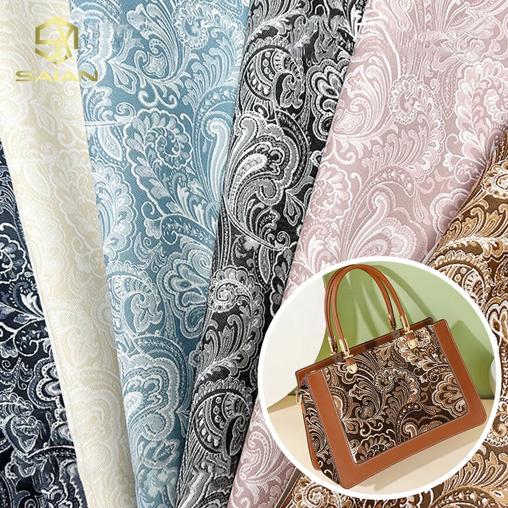 Classic Swirl Paisley Floral Design Ethnic Cashew Flower Phoenix Printed Pattern PU Leather Rolls For Bags Luggage