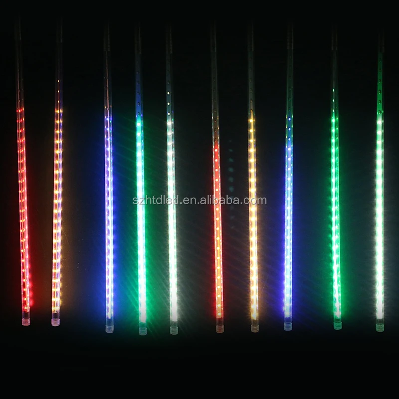 LED Outdoor String Lamp 10 Tubes Meteor Shower Street Garland Christmas Tree Decoration New Year Fairy Garden Display