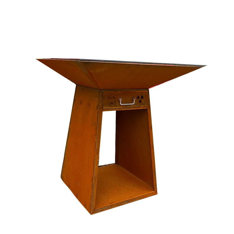 Customize Bbq Accessory Charcoal Baking Pizza Oven Corten steel Fire pit Barbecue Grill