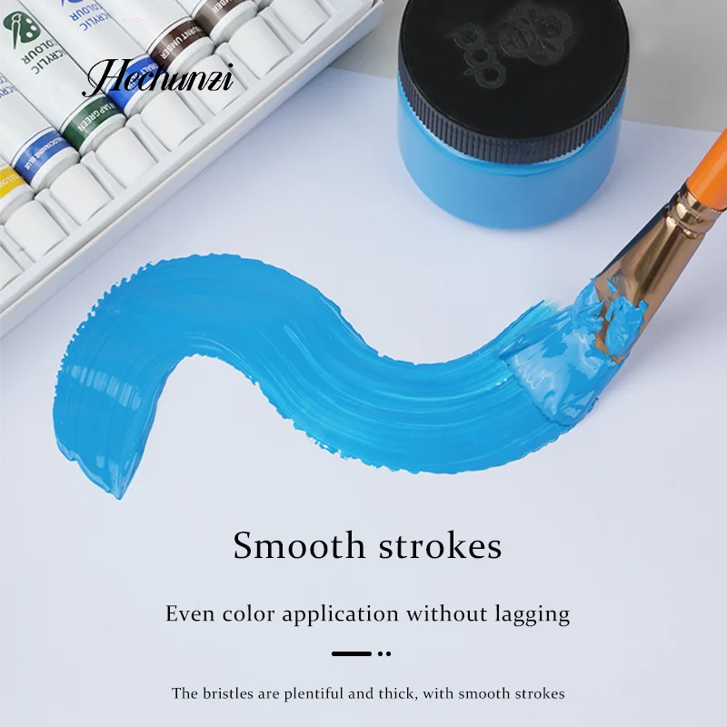 Hechunzi Acrylic Paint Brushes For Artist Painting Drawing Nylon Hair Birch Wooden Handle Pencil Set