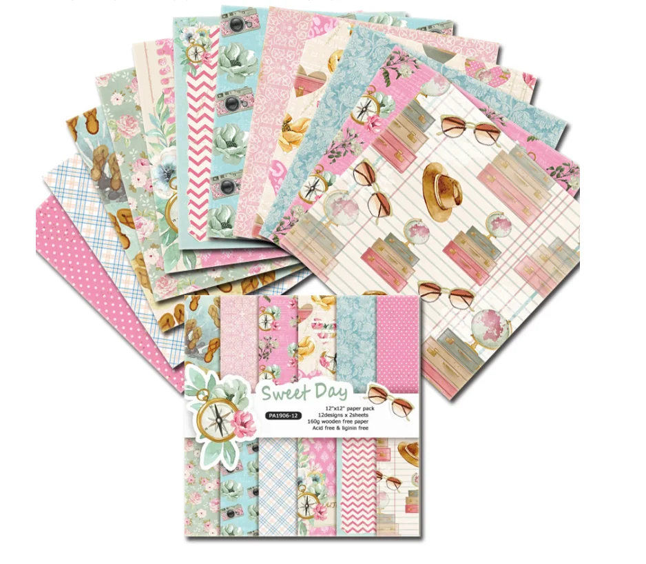GF sweet day design 12 x12 cardstock scrapbooking paper papel DIY craft decoration scrapbook paper