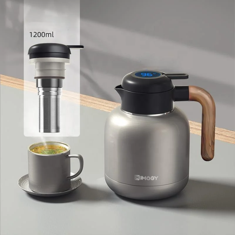IMOGY 48-Hour Insulation 2000ml Vacuum Flask 316 Stainless Steel Water Bottle Tea Strainer Temperature Display Thermos