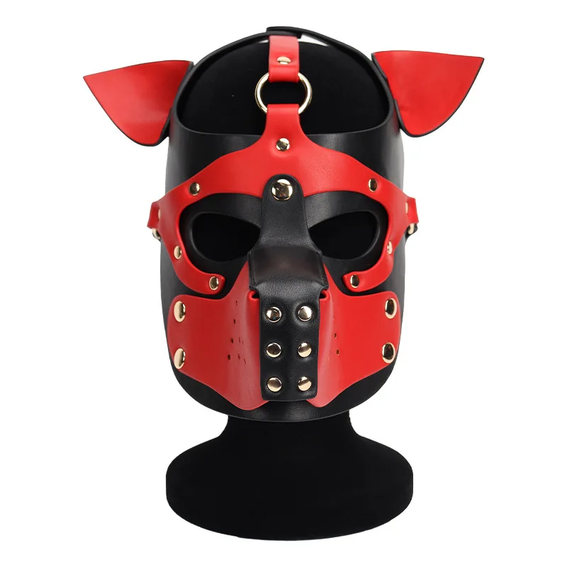 Adult Game Slave Toys cosplay Props Dog High Quality PU Leather Head Headgear fetish puppy play pup hoods fetish-mask supplier