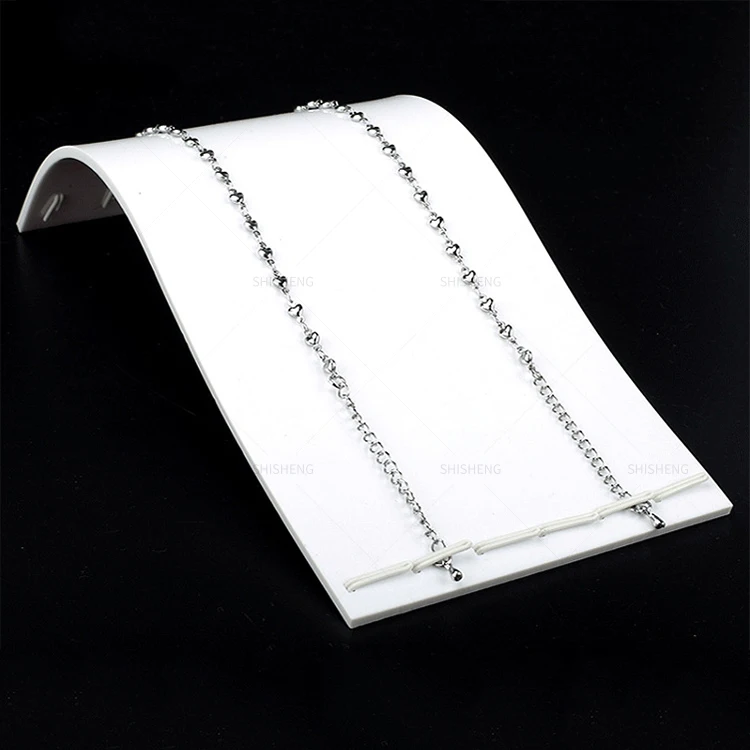 SHI SHENG Hot Sale Custom Durable White Acrylic Necklace Jewelry Display Holder for Jewelry Exhibitor Show