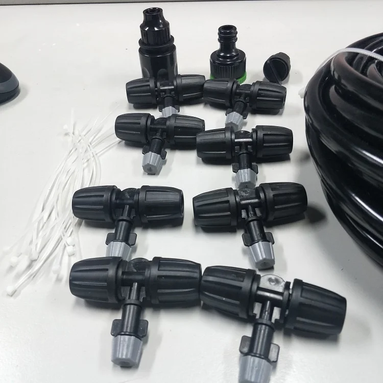 15M Water Misting System Garden DIY Mist Kits with 8 nozzles  for Greenhouses