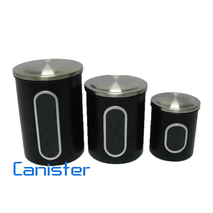 KLP metal stand canister set Storage coffee bean vacuum kitchen Eco-friendly metal tea canister
