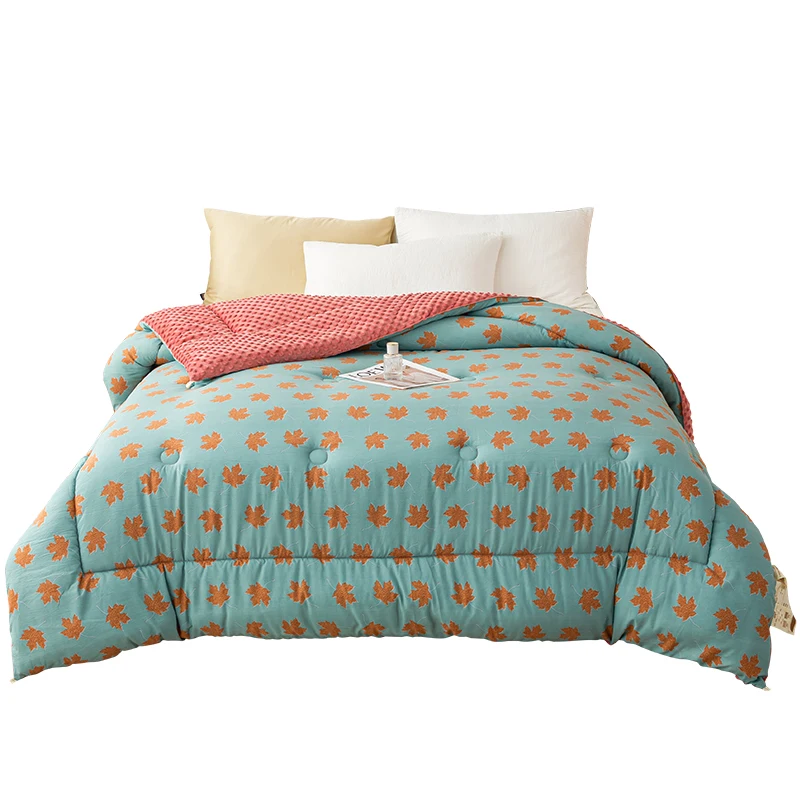 Quilted Quilt  Microfiber Nordic Filling  Warm Fiber Bed Sheet and Double Bed Linen Perfect  Quilt