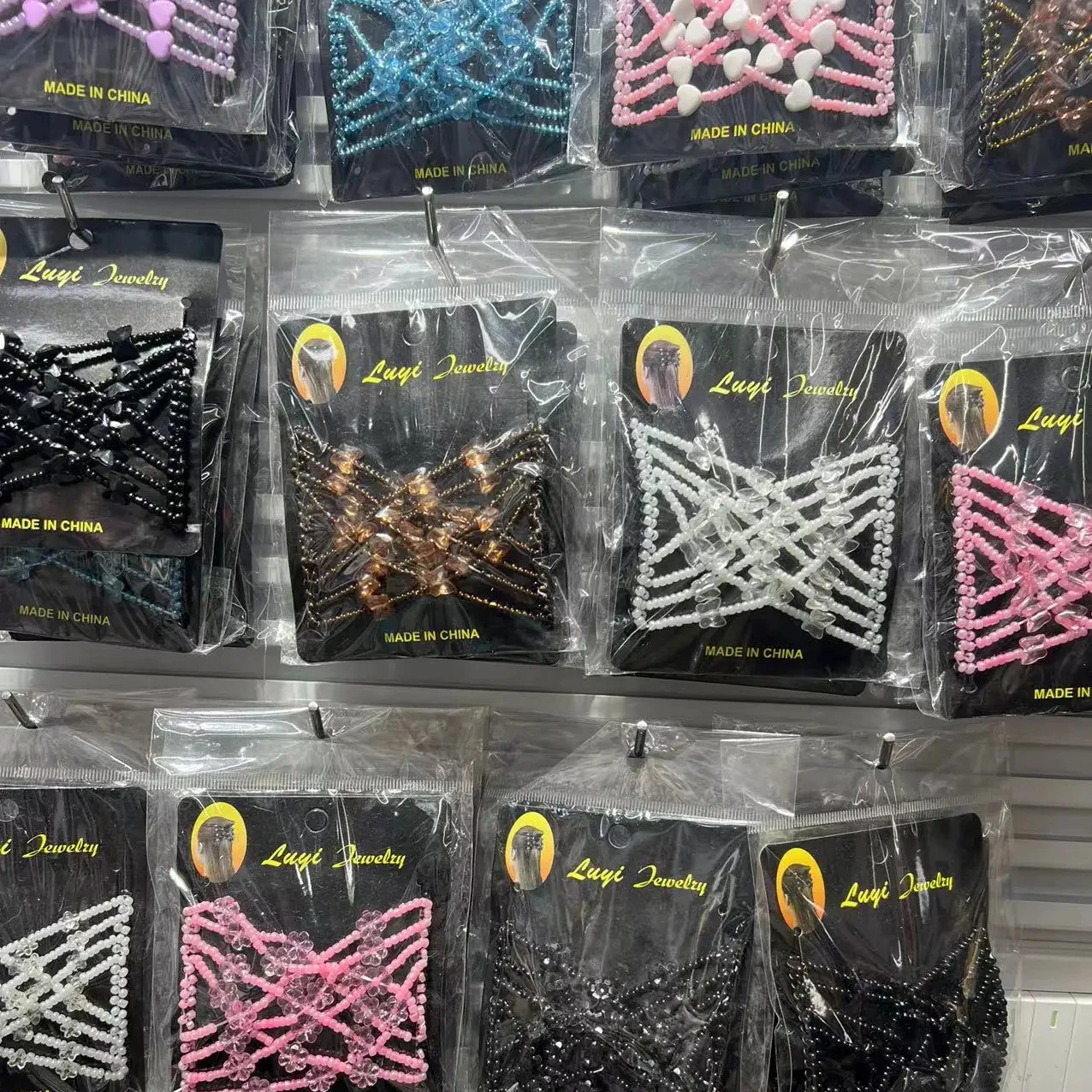 MYLULU Multi color Twist Double Combs Hair Clip Magic Hair Combs Flower shape Beaded Hair Accessories For Girl