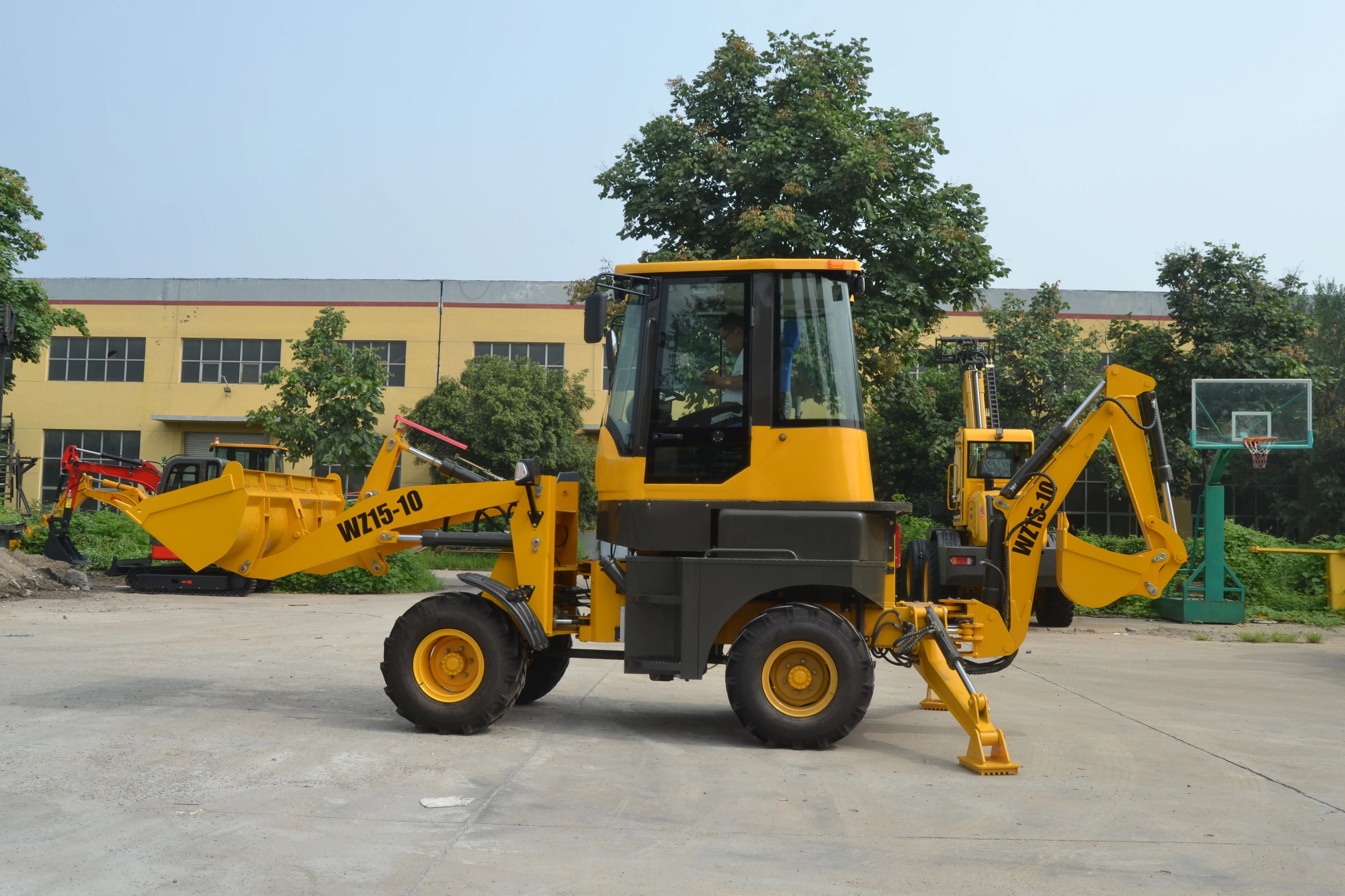 Wz15-10 4wd backhoe loader excavator mini tractor with loader and excavator hydraulic breaker excavator backhoe loader