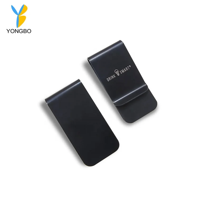 Металлический зажим для денег, черный тонкий держатель для визиток и кредитных карт из нержавеющей стали, кошельки для банкнот, зажим для мужчин и женщин