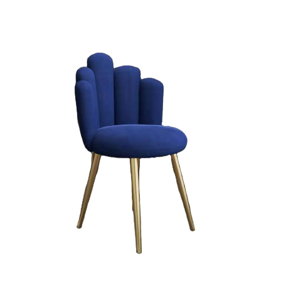 Lotus flower shape 2020 design with golden metal legs dining room furniture leisure chair