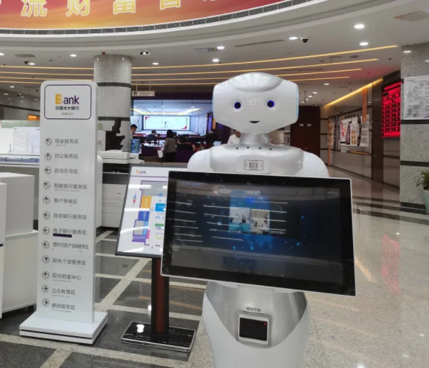 intelligent Humanoid bank consulting and mall center welcome service robot