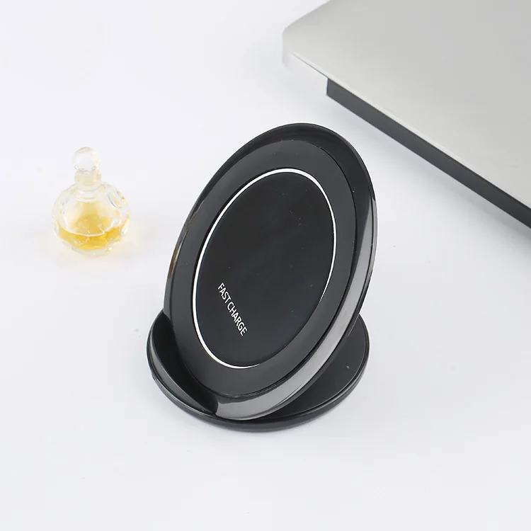 
2020 low price wireless QI charger stand 10W fast charging wireless external white cell phone charger round 