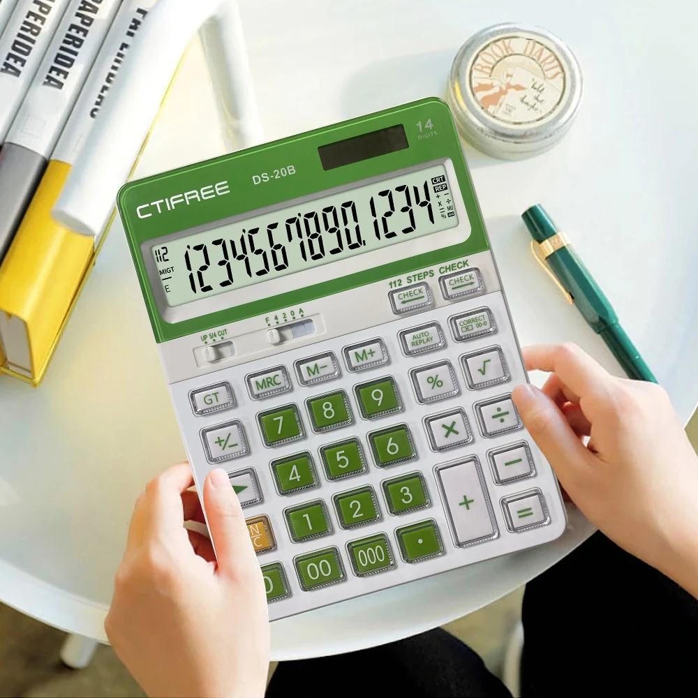 Hot Sale Calculator School Office Business Accounting Desktop New Style Simple Calculator 14 Digit Backup Battery Calculator