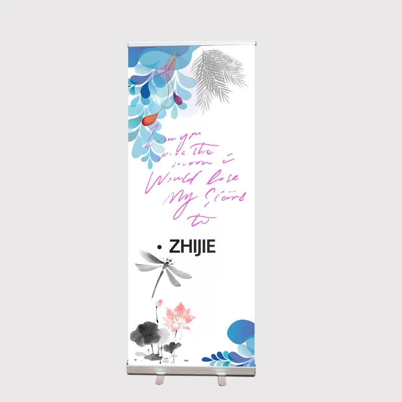 High quality aluminum custom durable advertising clip-on type2  roll up displays stand banner