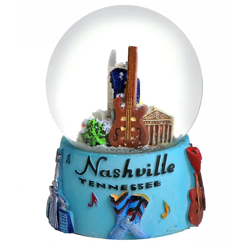 Wholesale Custom 35 45 55 65 80 100 mm Glass Crystal Snow Globe Resin Water Snow Balls For Country City Souvenir Luxury Ornament