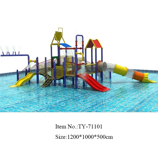 Custom Outdoor playground Plastic Tube Slides Large Water Park With Splash Equipment