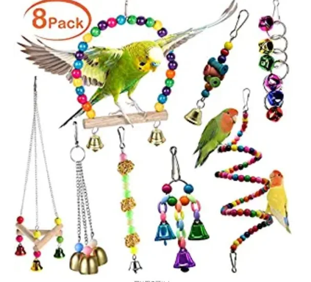 C&C 8pcs bird parrot playing toys