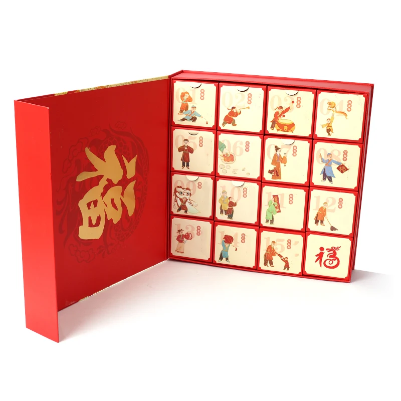 Luxury Custom Christmas Mystery Surprised Cosmetic Jewelry Chocolate Gift Advent Calendar Boxes