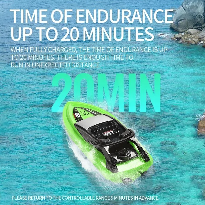 Amiqi TkkJ H131 Newly Green Speed Boat Toy Racing Remote Control Ship High Speed 2.4Ghz 4 Channel With Lcd Screen Mini Rc Boat