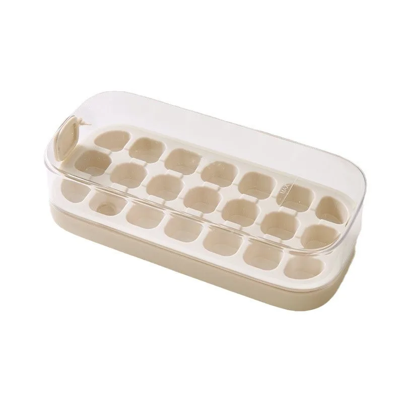 2024 Newest Ice Cube Tray with Lid and Bin 21 holes Ice Cube Mold for Freezer Easy Press to Release Ice Cube Trays