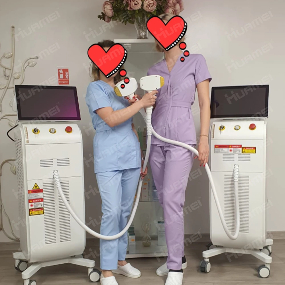 Huamei diode laser hair removal machine Acebeauty 755nm 808nm 1064nm ice platinum titanium laser hair removal machine
