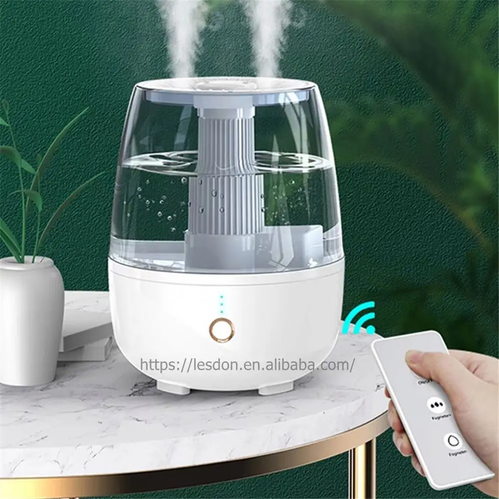 6.5L Dual Spray Humidifier Portable Air Mist Maker H2O Nano Mist  Large Water Tank Home Use Ultrasonic Air Humidifier