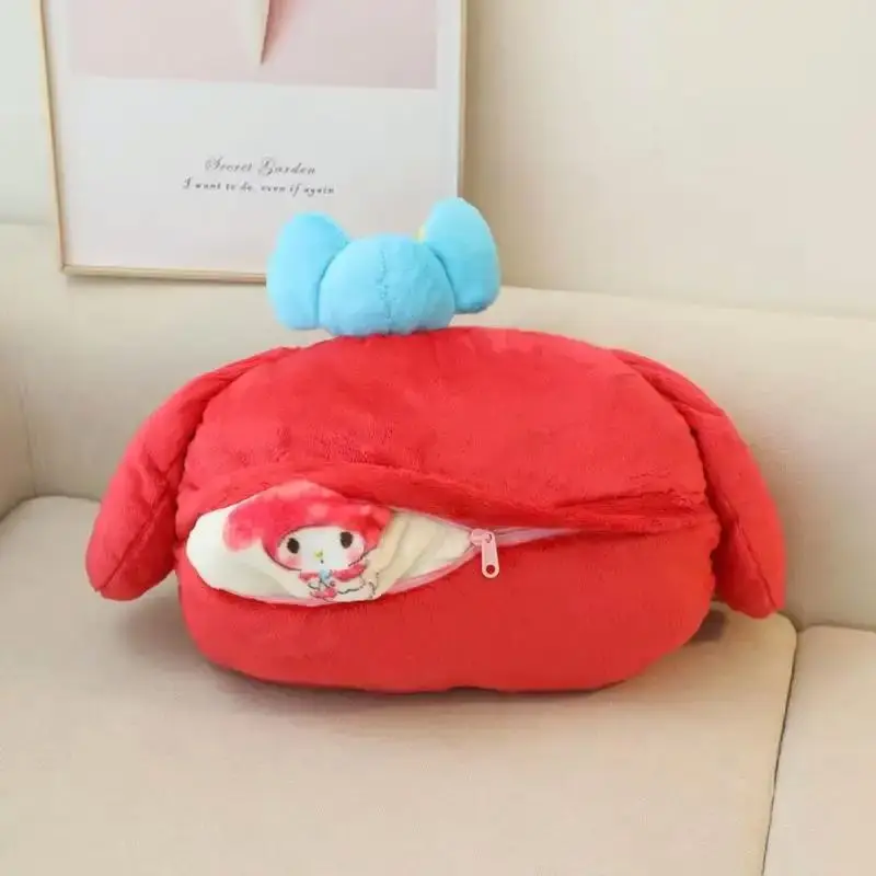 SS new foldable kuromi pillow with blanket kawaii kuromi melody plush cushion super soft plush pillow toy stuffed animal toy