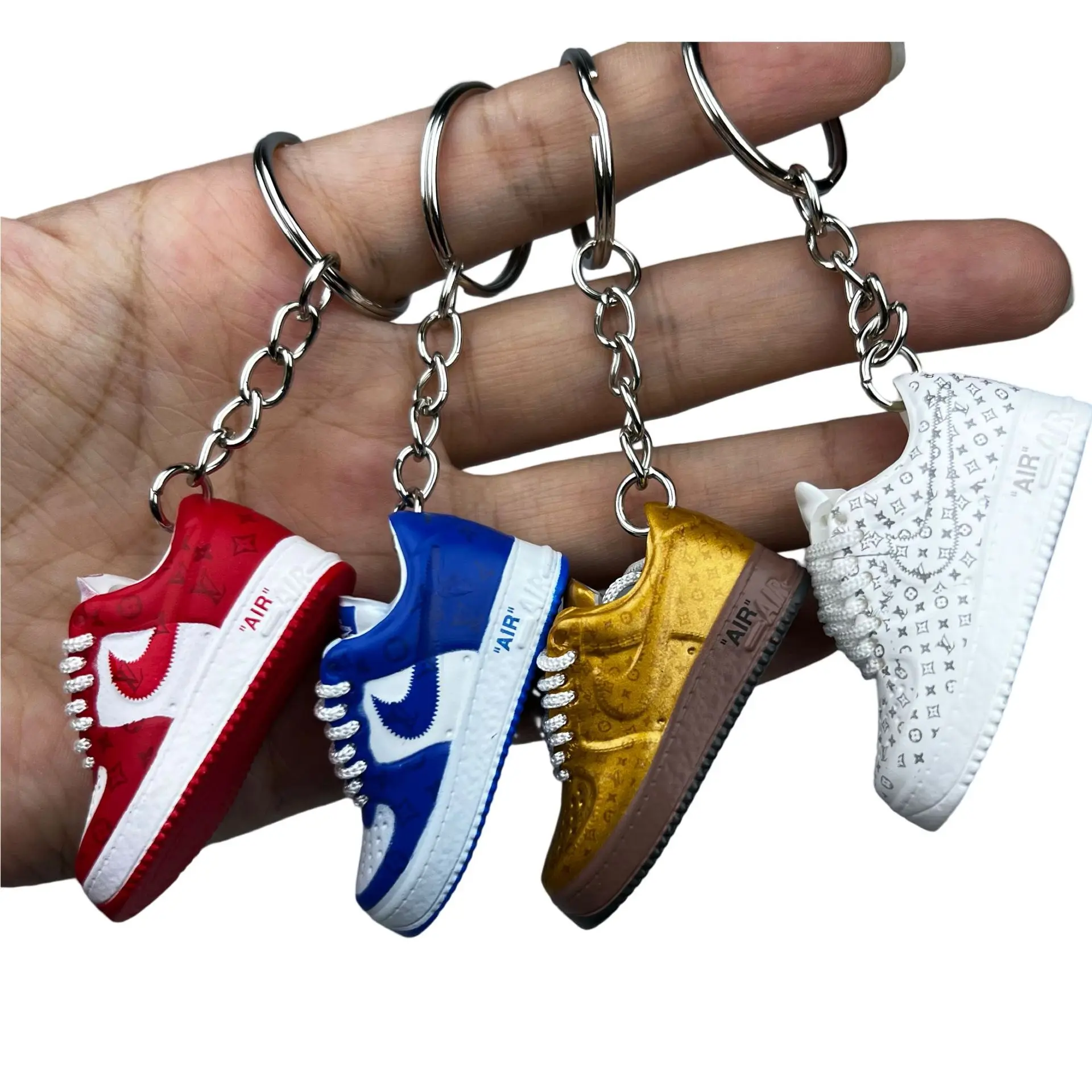 Hot wholesale mini AF Brand shoe 3D rubber keychain Car Key Chain Bag Pendant Pendant Keychain