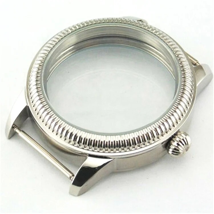 With Coin Bezel Fit For ETA 6497 6498 Hand Winding Movement  Size of 44MM Sapphire Glass Polished Stainless Steel Watch Case