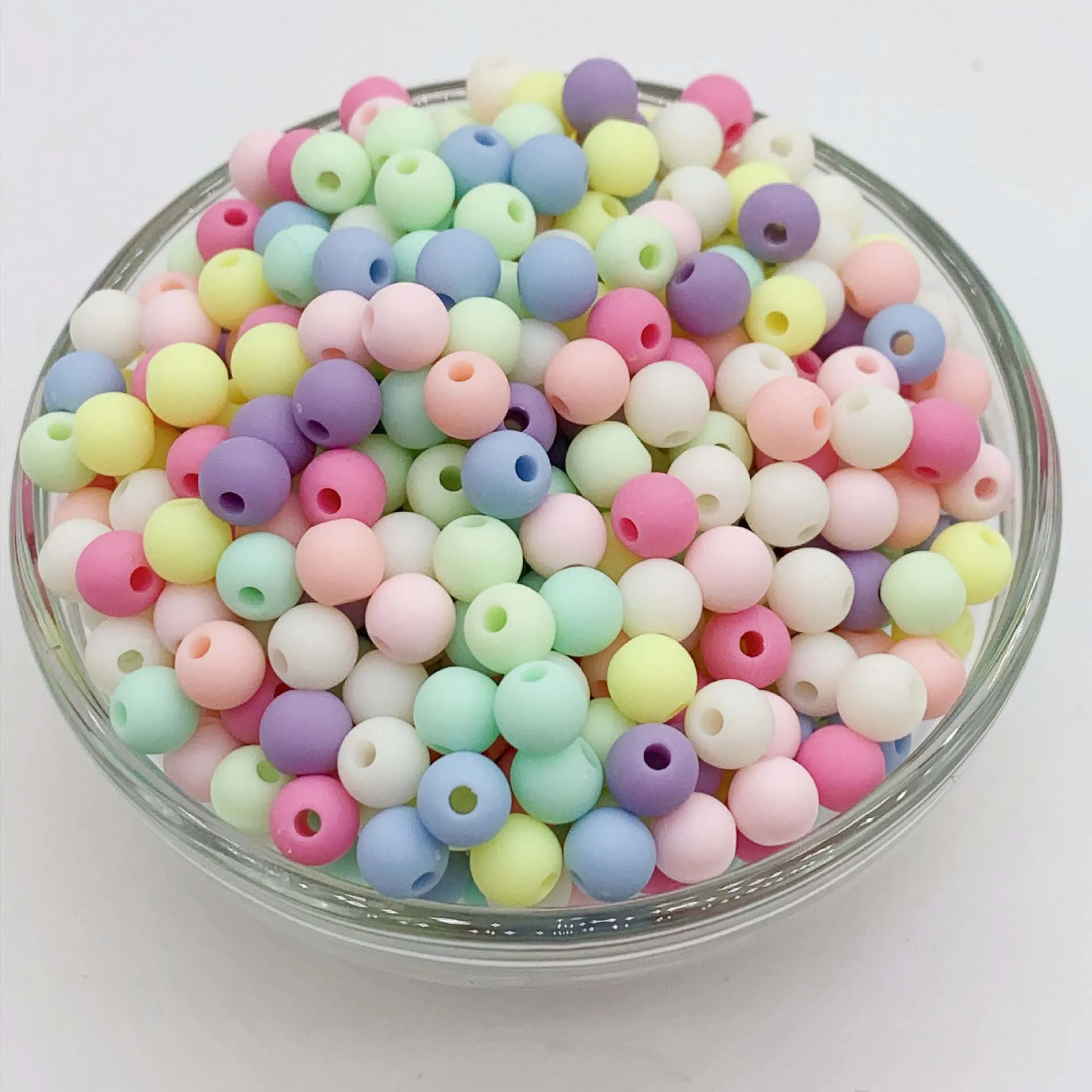 DS  wholesale 6-14mm Acrylic bead straight hole solid color plastic bead diy jewelry loose bead