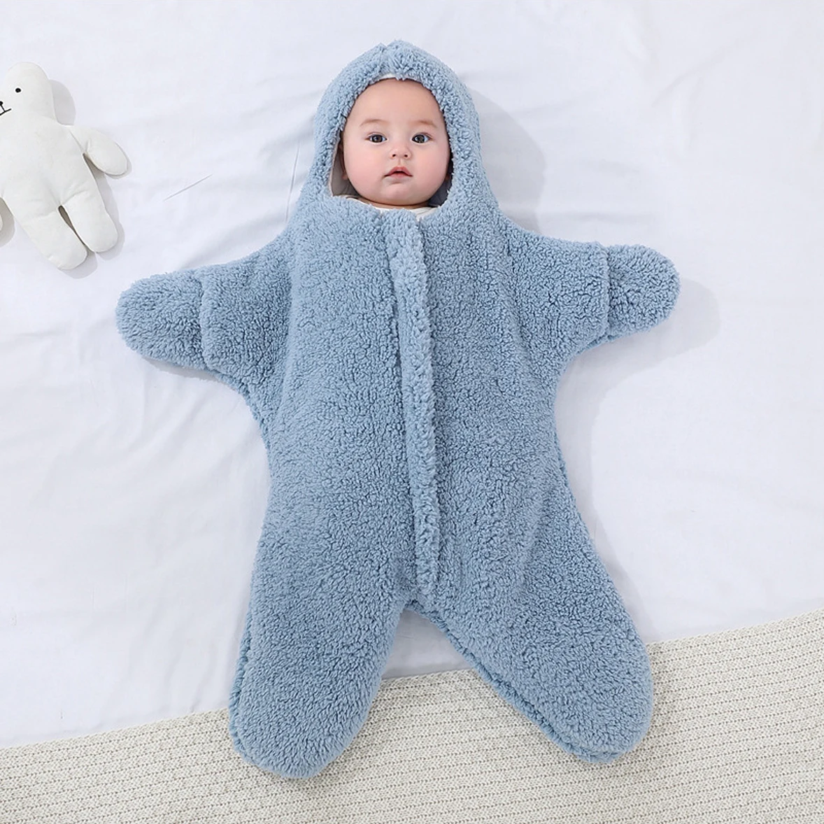 Baby Wrap Blankets Kids Sleeping Bag Envelope Sleepsack Berber Fleece Cotton Thicken Cocoon For Children Diaper Bags