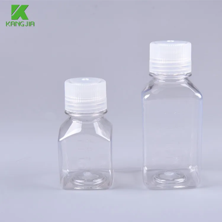 125ml/250ml/500ml/1L PET bottle with calibration Cell culture medium bottle Gamma irradiation sterilization serum bottle