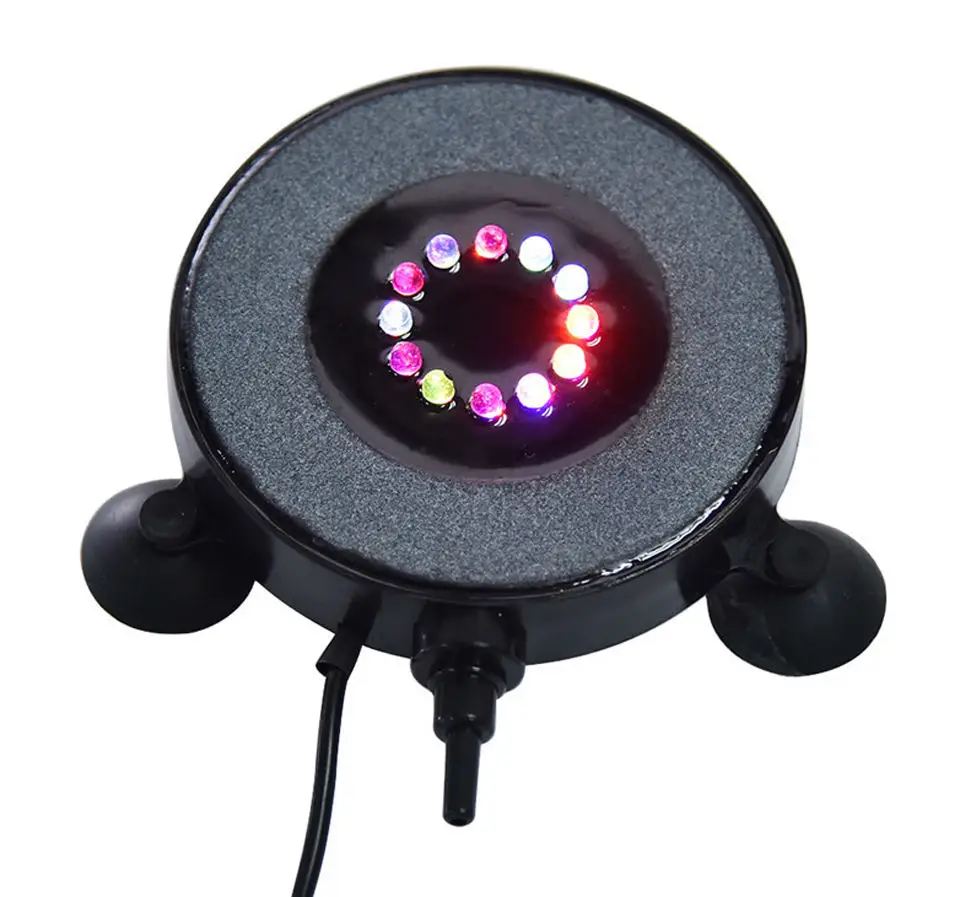 Hot Selling RGB Colorful Fish Tank Led Aquarium Bubble Light Bubble Disk Air Stone Underwater Led Light IP68