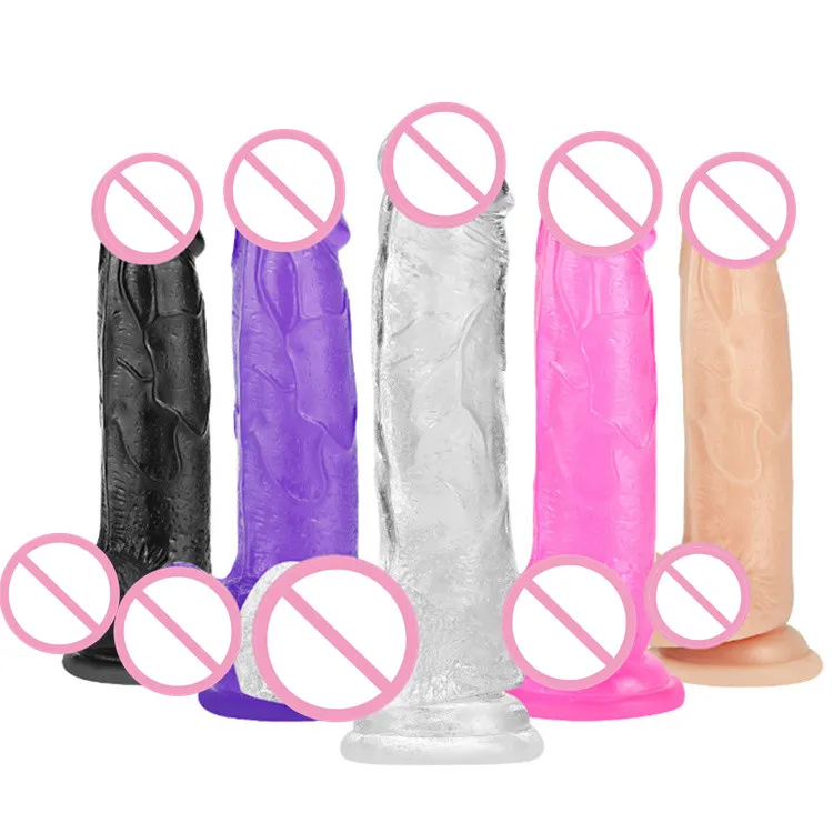 Hot Sale Sex Toys Dildo for Female Masturbation Colorful Realistic Soft Jelly Dildo With Suction Cup