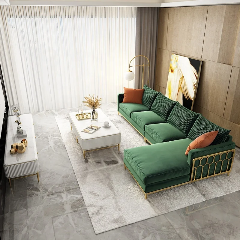 Modern Design Simple Sofa Combination Living Room Furniture Light Luxury Sofa Corner Sofa