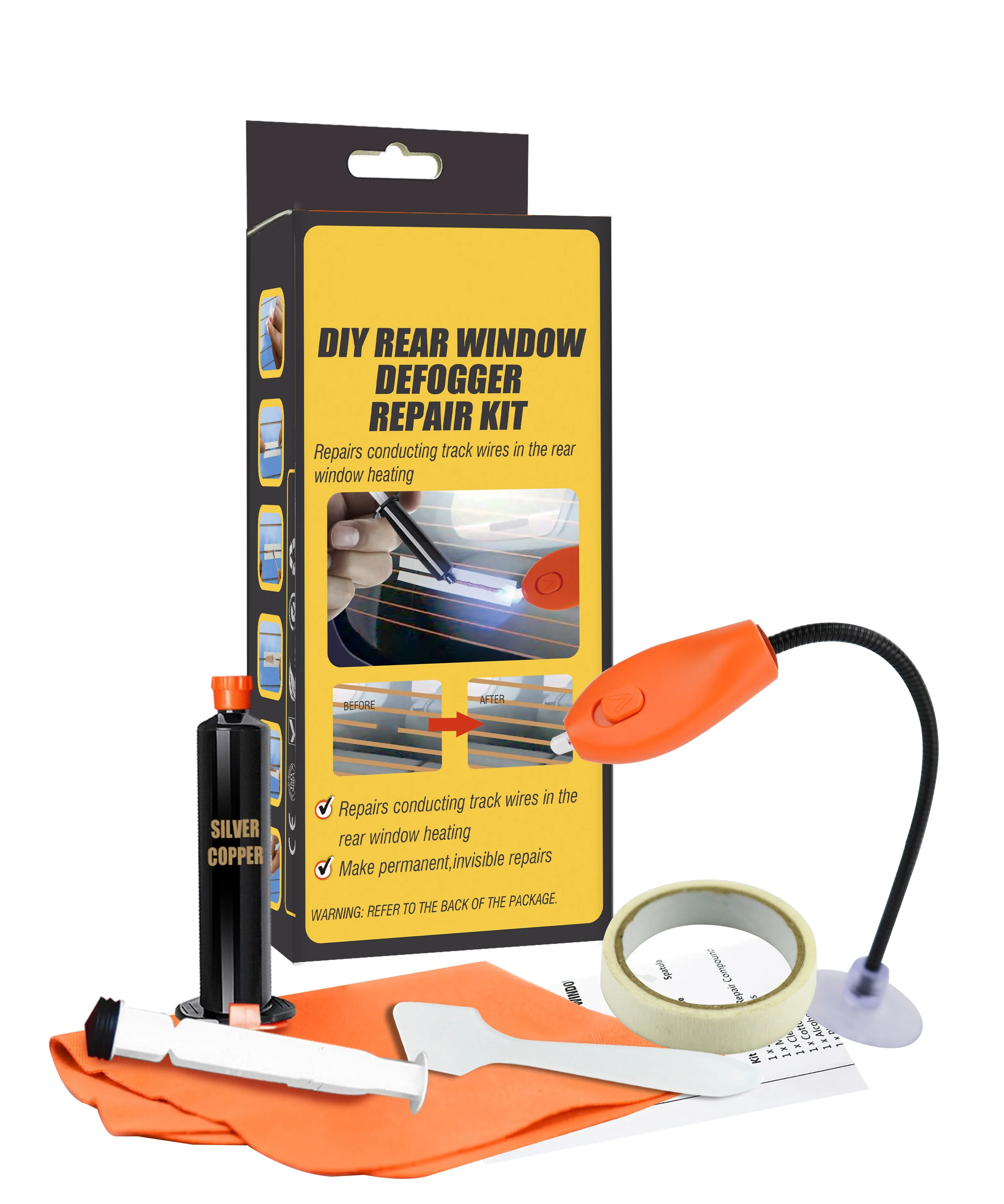 DIY REAR WINDOW DEFOGGER REPAIR KIT  Easy Operation Grid Lines Tab Make Permanent  Fix