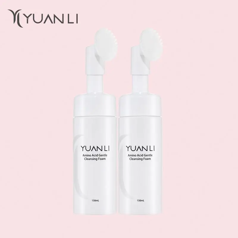 New Design Wholesale Price 2 Pcs Amino Acid Gentle Cleansing Foam Facial Herbal Extracts Cleanser