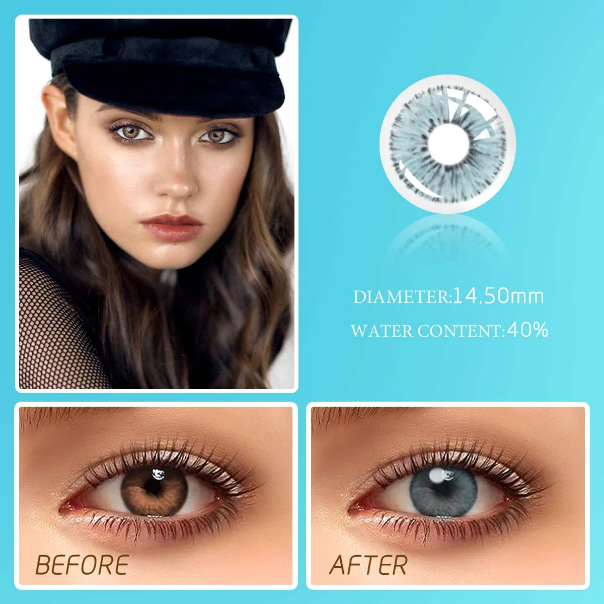 Lalens Wholesale Sexy Soft Color Contact Lens Prescription From Plano To 800 Men Monthly Toric Eye Colored Contact Lenses