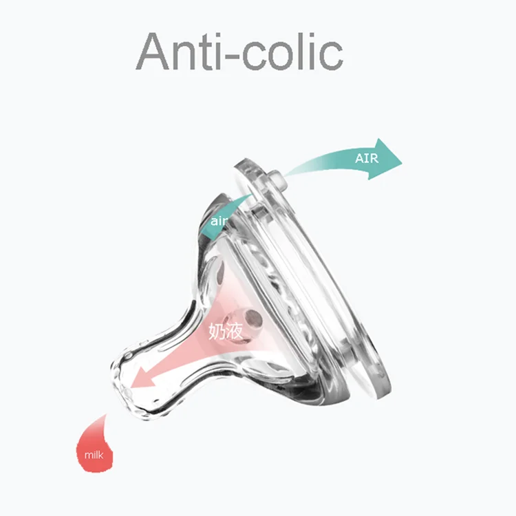 BH baby products of all types supplier  baby wide neck silicone nipple teat pacifier 2pcs slide into card BPA free