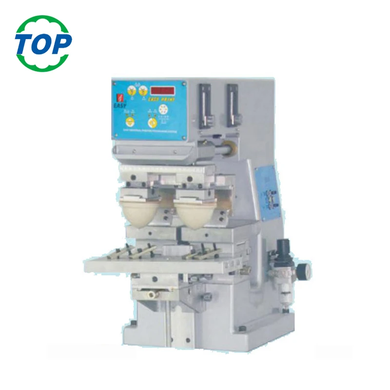 TP-100D2 pneumatic driven ink cup 2Colors pad printing machine for plastic pen