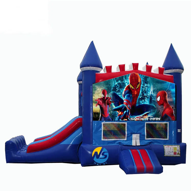 Inflatable Bouncer Bouncy Spider Man moonwalks Spider-Man Jumping Castle Moon Spiderman Bounce House Combo With Slide
