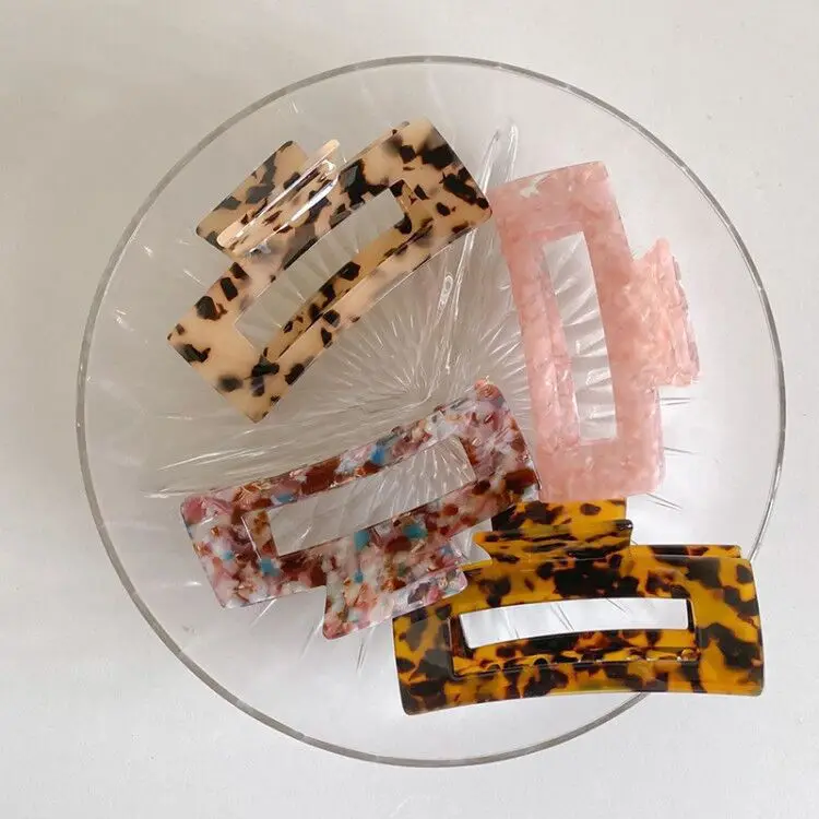 Fashion Leopard Big Hair Clip Women Claw Clip Vintage Geometry Hollow Girls Hair Clip Hair Accessories