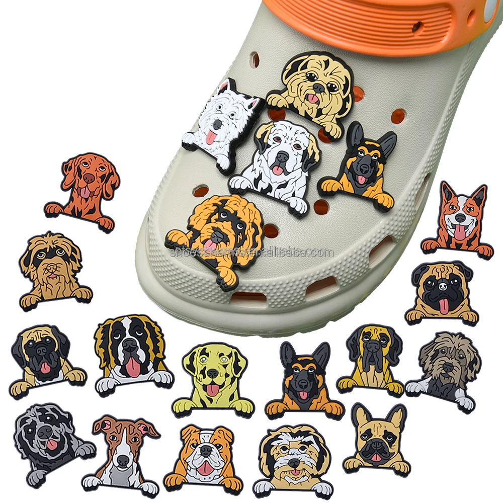 2024 Wholesale High Quality New Arrival Puppy dog family shoe charms for EVA beach clog shoes