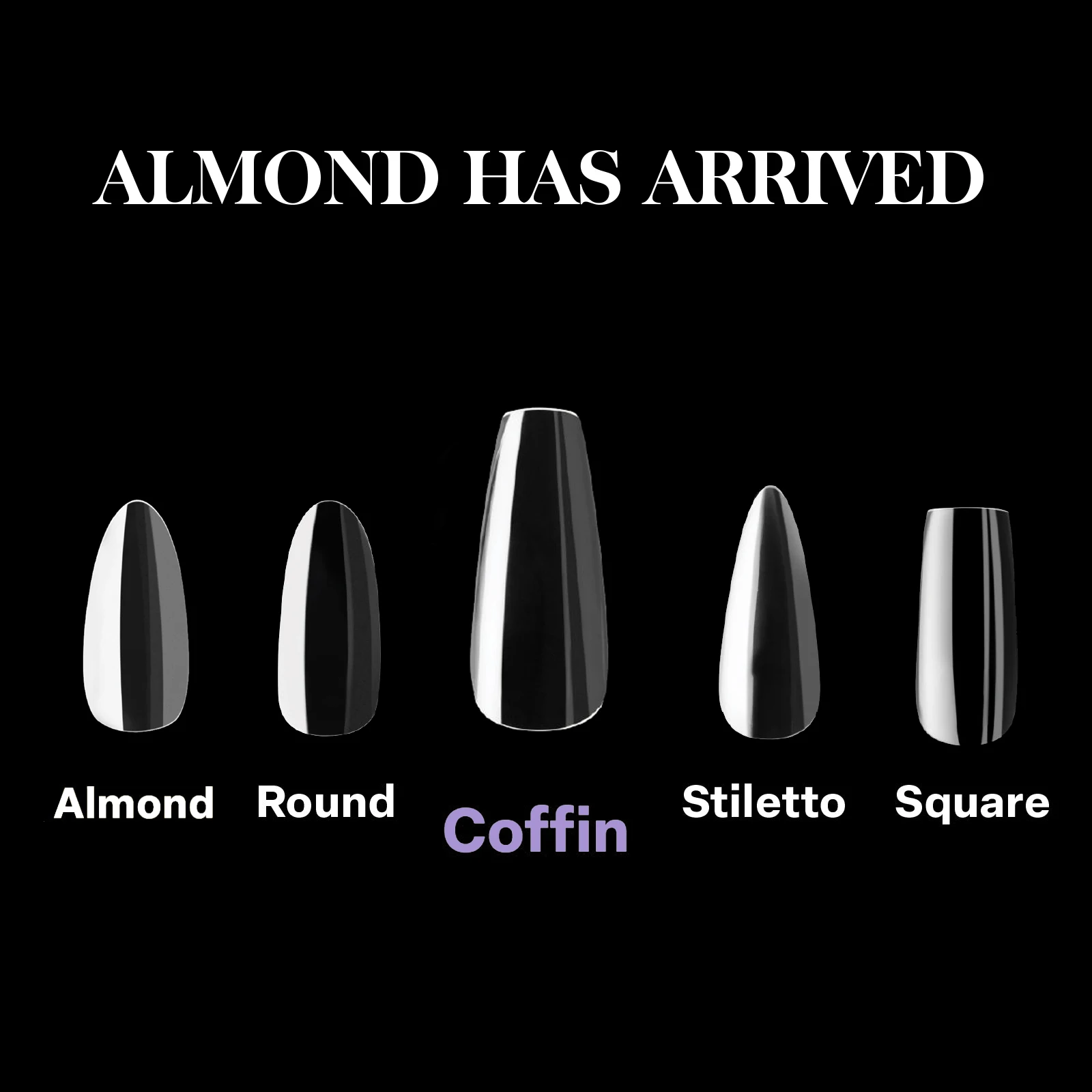 Personalized Halloween Label Sticker Coffin Full Cover Nail Tips Clear Soft Gel Nail Tip Custom Purple Box 602 Pieces Tips Nail