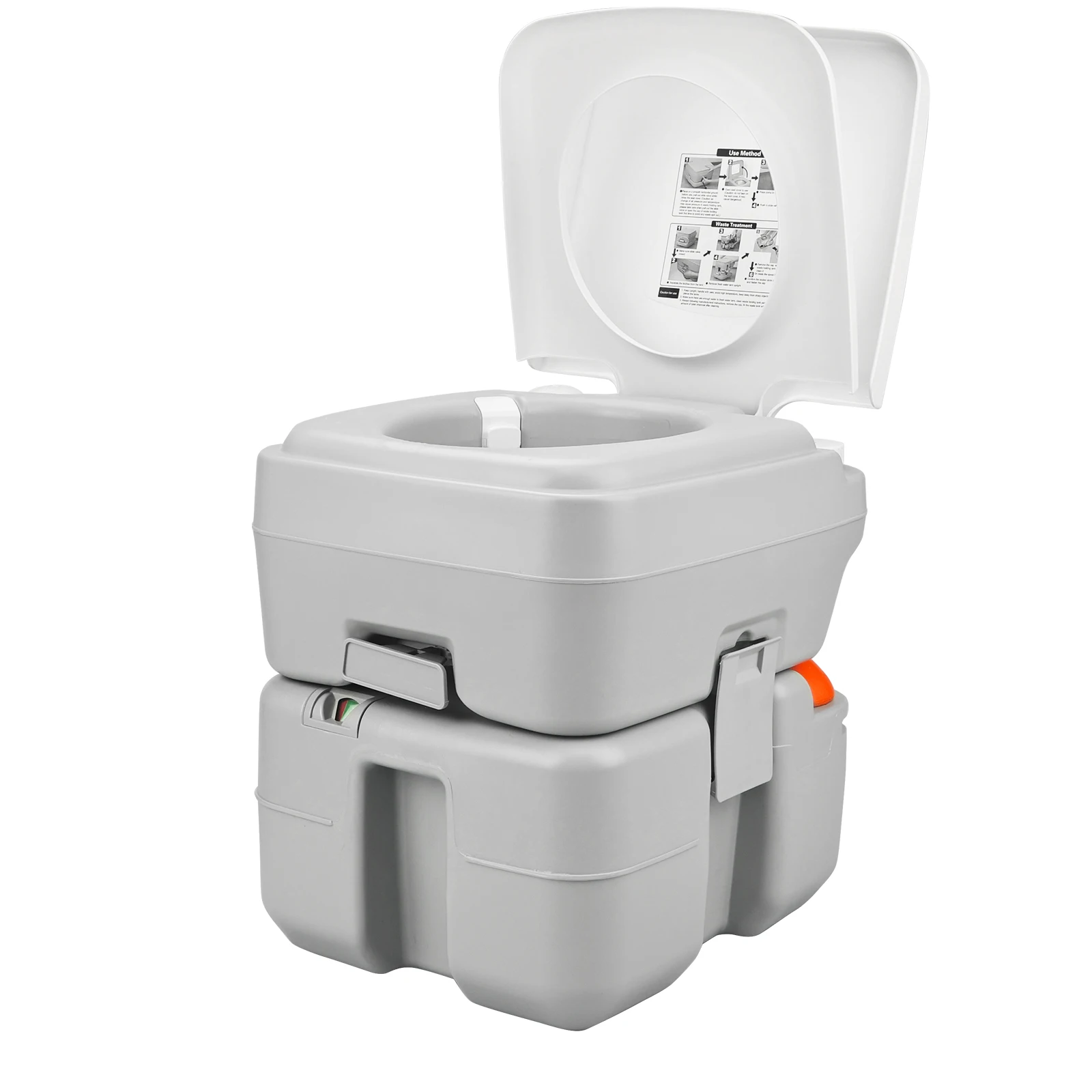 RV Portable Toilet, Portable Outdoor Camping and Traveling Toilet, 5.3 Gallon Waste Tank with Level Indicator